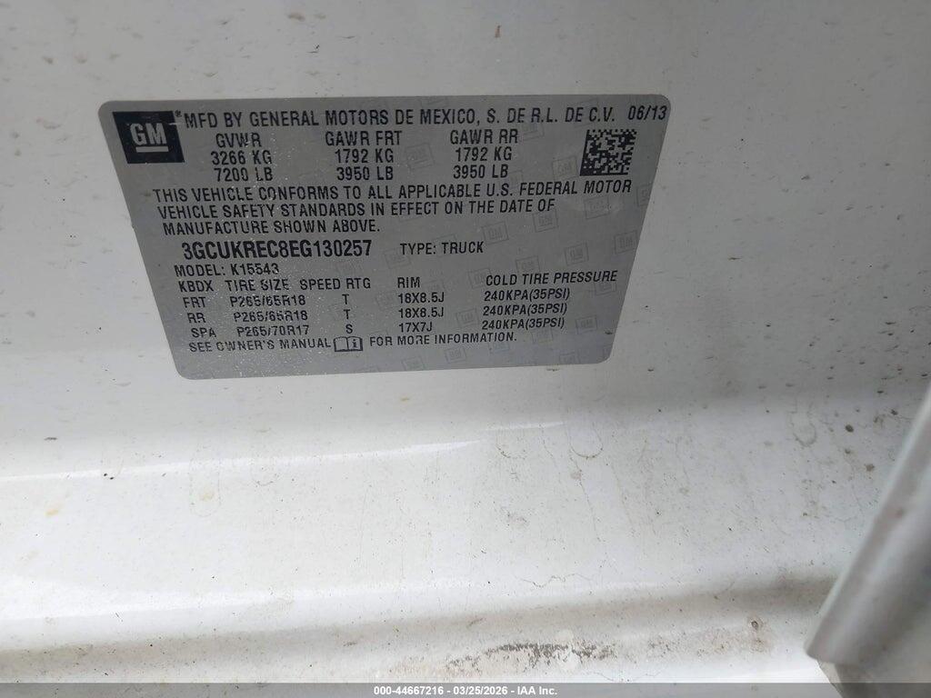3GCUKREC8EG130257 2014 CHEVROLET SILVERADO 1500 photo no. 9
