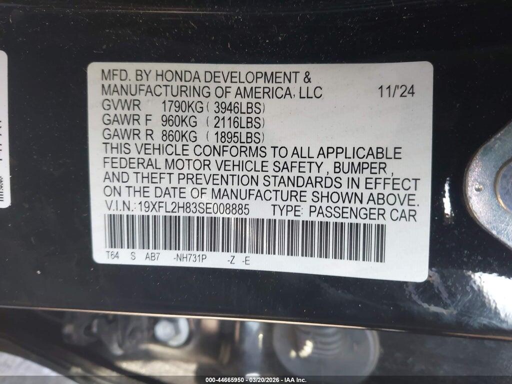 19XFL2H83SE008885 2025 HONDA CIVIC SEDAN photo no. 9