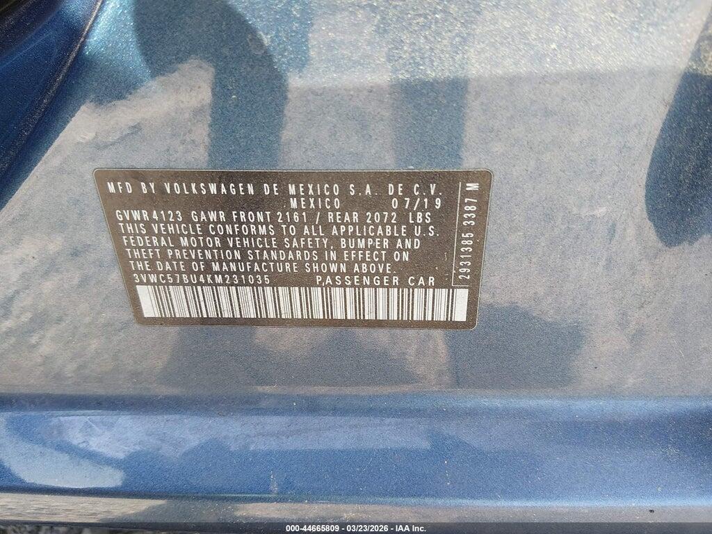 3VWC57BU4KM231035 2019 VOLKSWAGEN JETTA photo no. 9