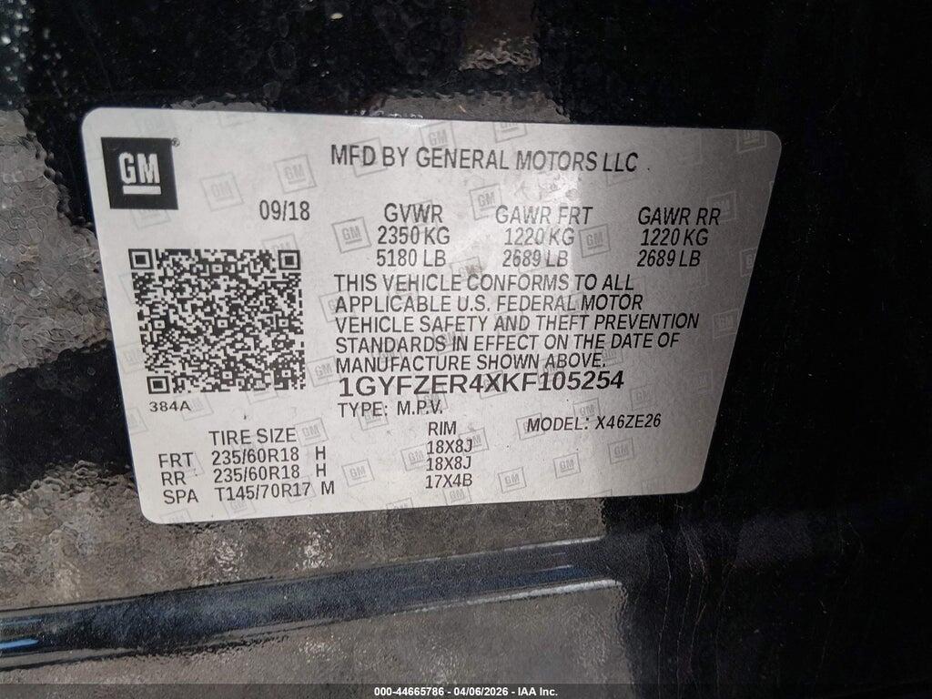 1GYFZER4XKF105254 2019 CADILLAC XT4 photo no. 9
