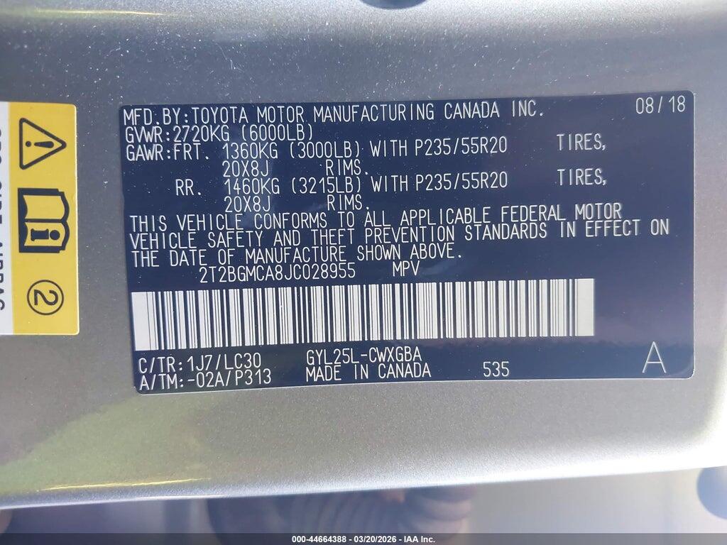 2T2BGMCA8JC028955 2018 LEXUS RX 450H photo no. 9