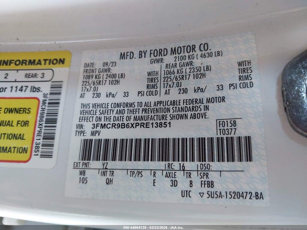 3FMCR9B6XPRE13851 2023 FORD BRONCO SPORT photo no. 9