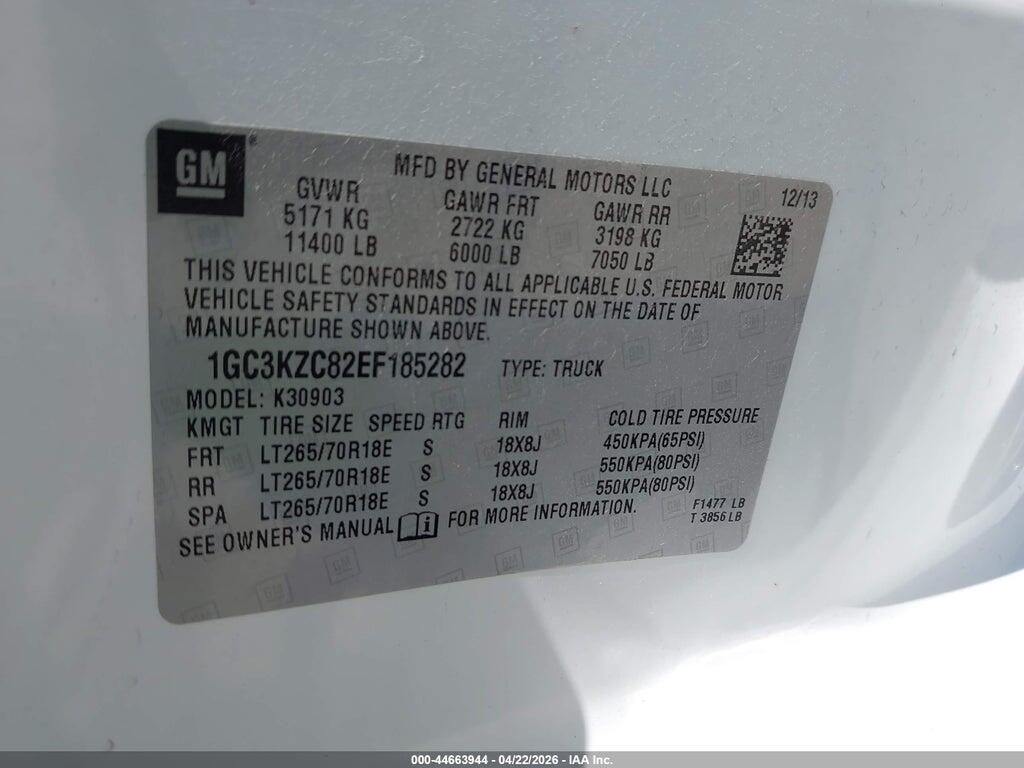 1GC3KZC82EF185282 2014 CHEVROLET SILVERADO 3500HD photo no. 9