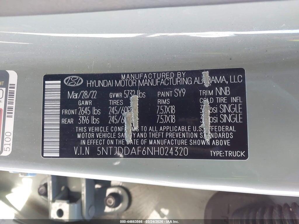 5NTJDDAF6NH024320 2022 HYUNDAI SANTA CRUZ photo no. 9