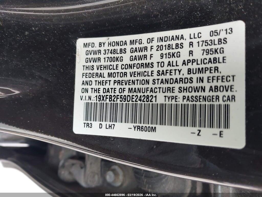 19XFB2F59DE242821 2013 HONDA CIVIC photo no. 9