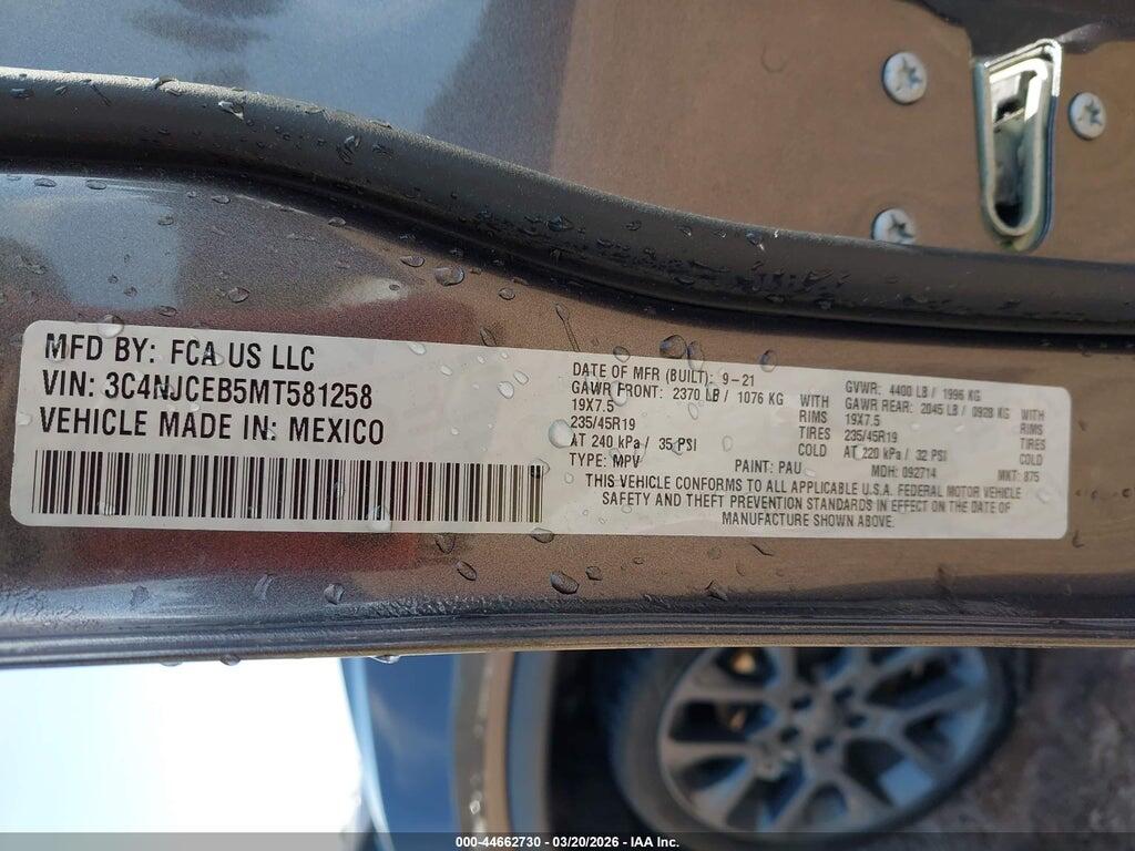 3C4NJCEB5MT581258 2021 JEEP COMPASS photo no. 9