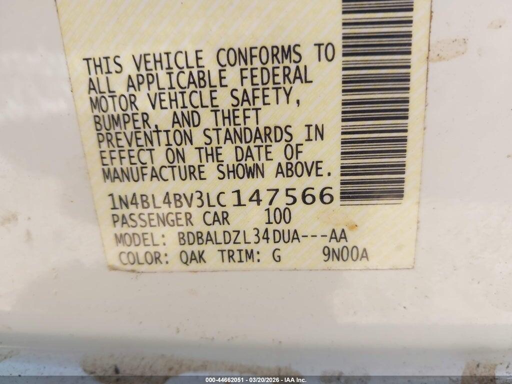 1N4BL4BV3LC147566 2020 NISSAN ALTIMA photo no. 9