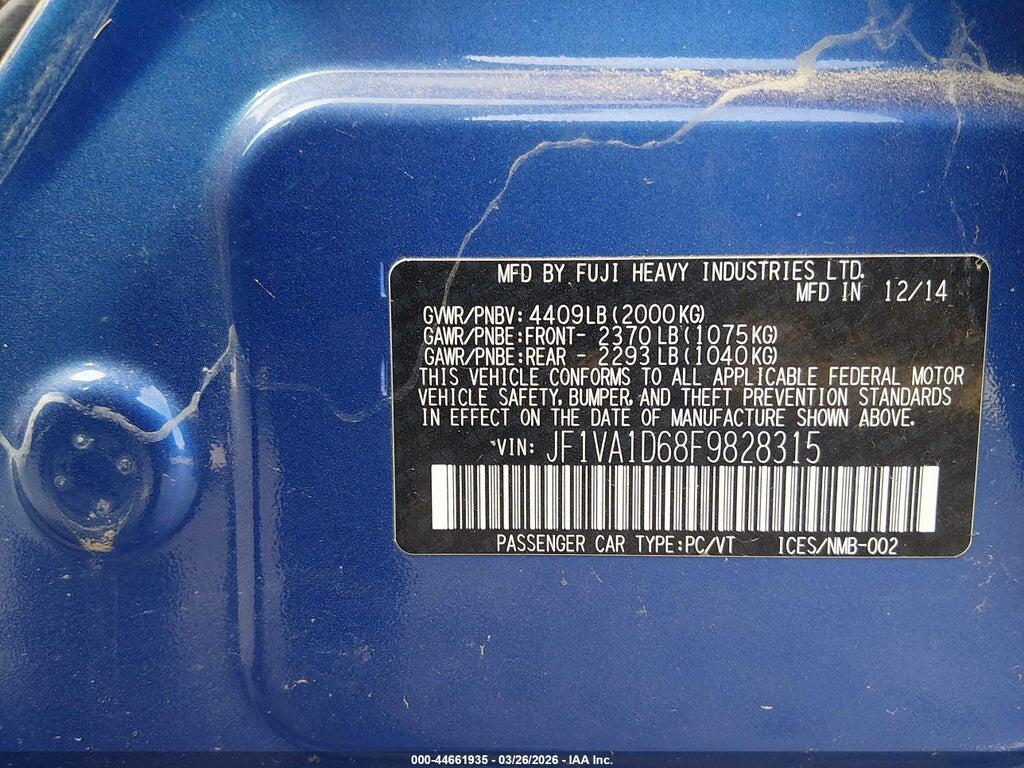 JF1VA1D68F9828315 2015 SUBARU WRX photo no. 9
