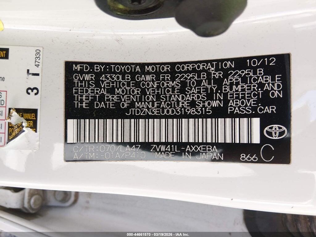 JTDZN3EU0D3198315 2013 TOYOTA PRIUS V photo no. 9