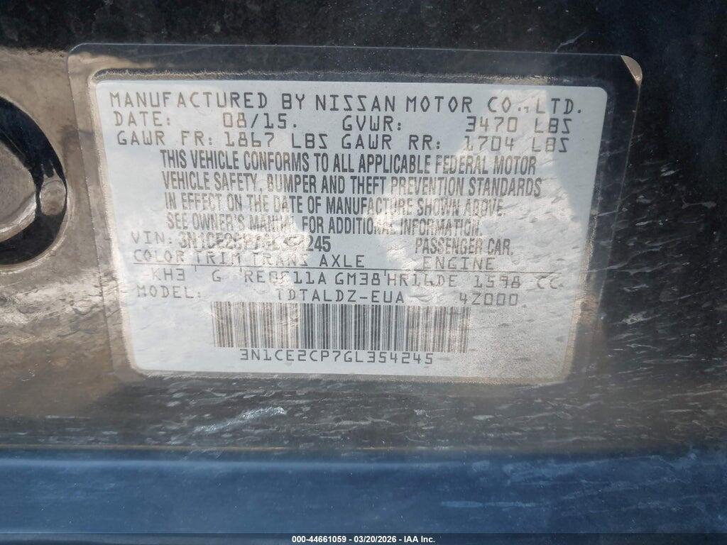 3N1CE2CP7GL354245 2016 NISSAN VERSA NOTE photo no. 9