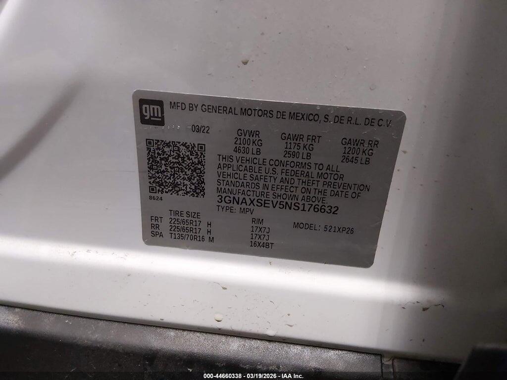 3GNAXSEV5NS176632 2022 CHEVROLET EQUINOX photo no. 9