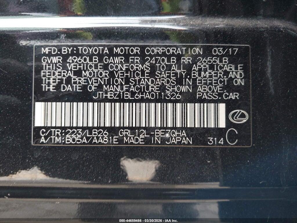 JTHBZ1BL6HA011326 2017 LEXUS GS 350 photo no. 9
