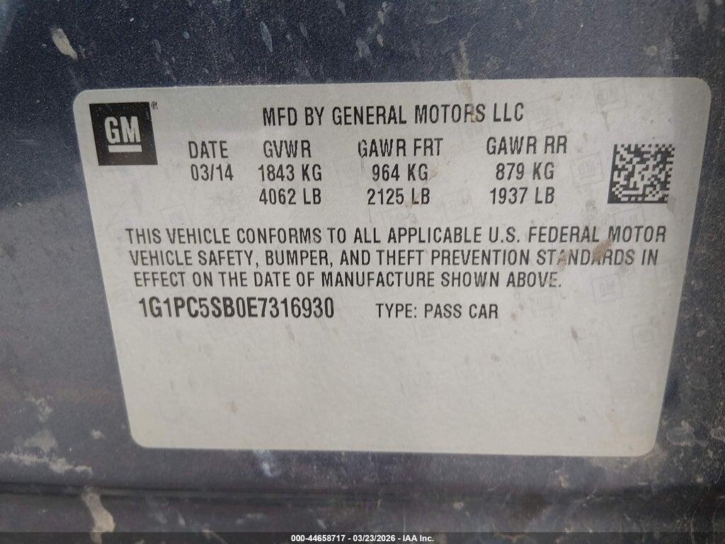 1G1PC5SB0E7316930 2014 CHEVROLET CRUZE photo no. 9