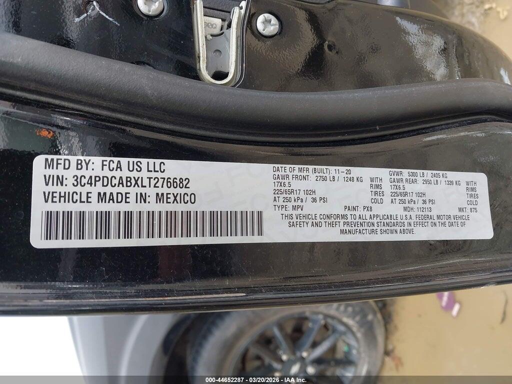 3C4PDCABXLT276682 2020 DODGE JOURNEY photo no. 9
