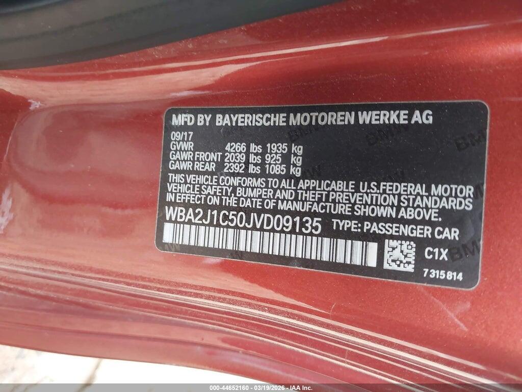 WBA2J1C50JVD09135 2018 BMW 230I photo no. 9