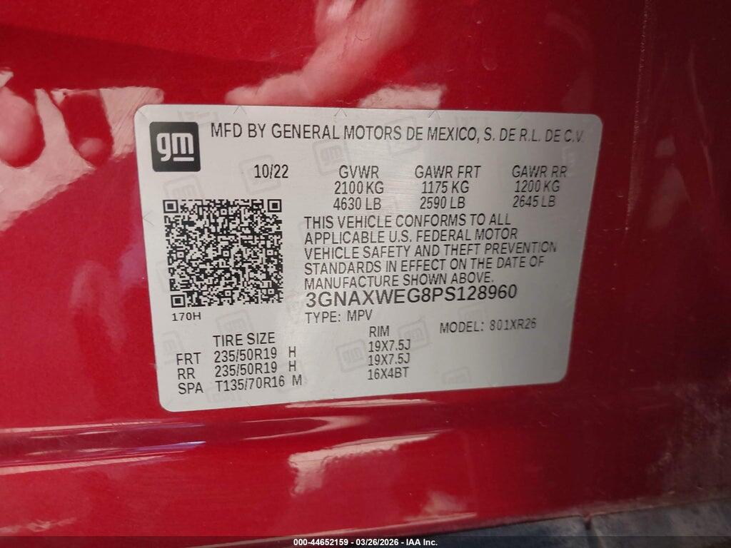 3GNAXWEG8PS128960 2023 CHEVROLET EQUINOX photo no. 9