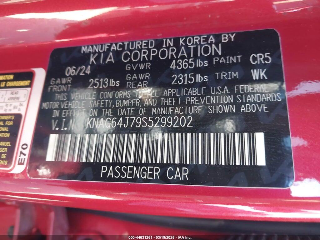 KNAG64J79S5299202 2025 KIA K5 photo no. 9