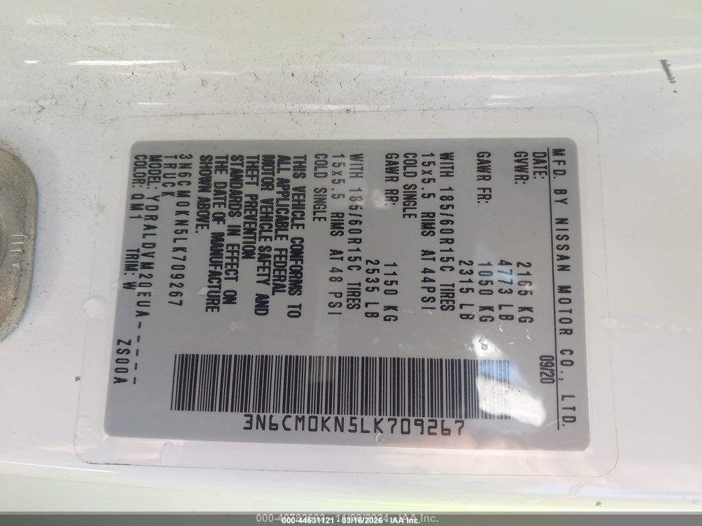 3N6CM0KN5LK709267 2020 NISSAN NV200 COMPACT CARGO photo no. 9