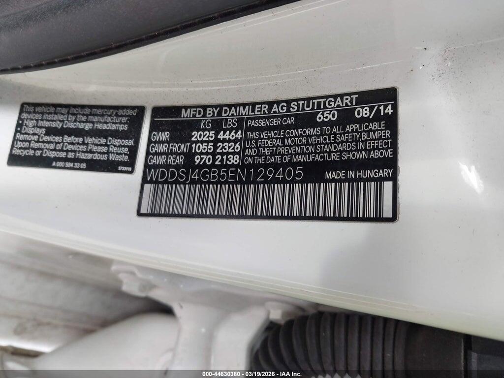 WDDSJ4GB5EN129405 2014 MERCEDES-BENZ CLA 250 photo no. 9