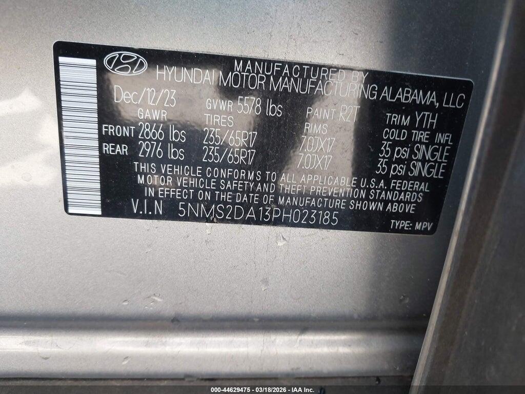 5NMS2DA13PH023185 2023 HYUNDAI SANTA FE HYBRID photo no. 9