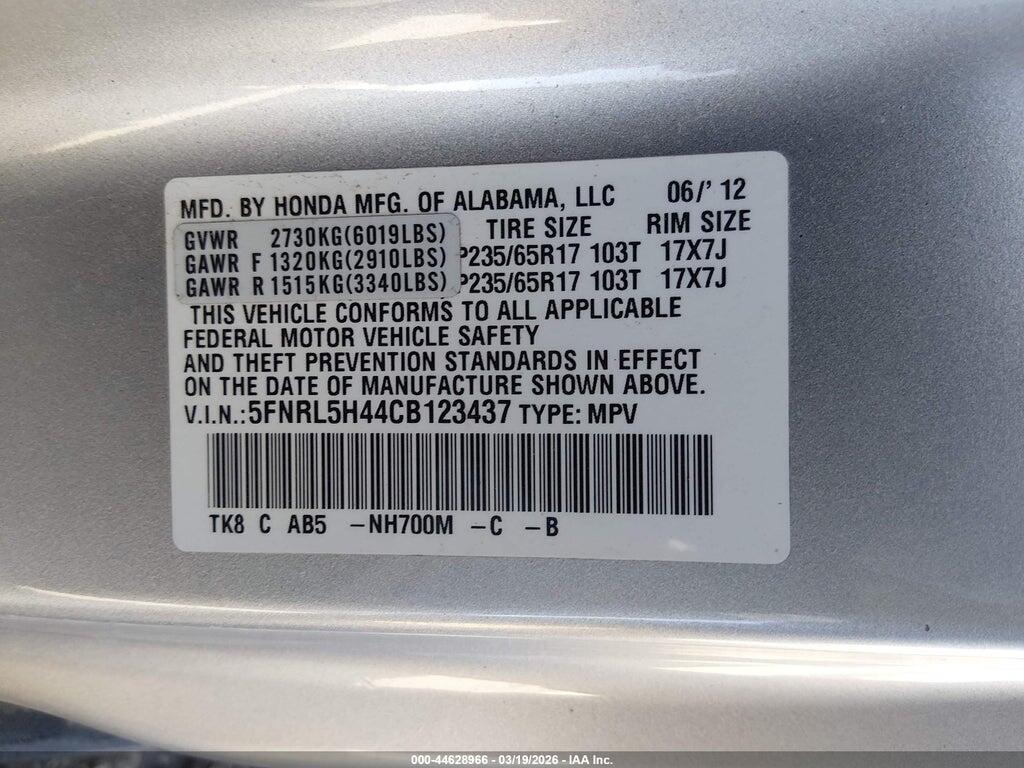 5FNRL5H44CB123437 2012 HONDA ODYSSEY photo no. 9