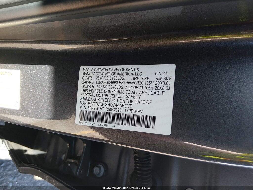 5FNYG1H71RB042326 2024 HONDA PILOT photo no. 9