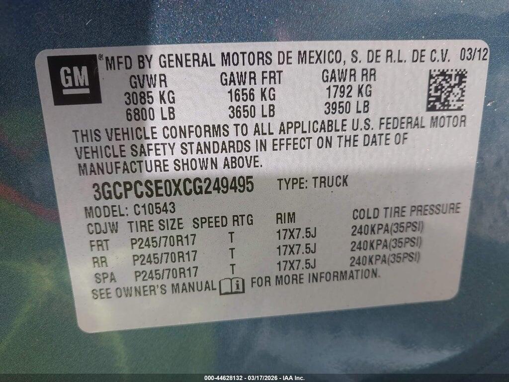 3GCPCSE0XCG249495 2012 CHEVROLET SILVERADO 1500 photo no. 9