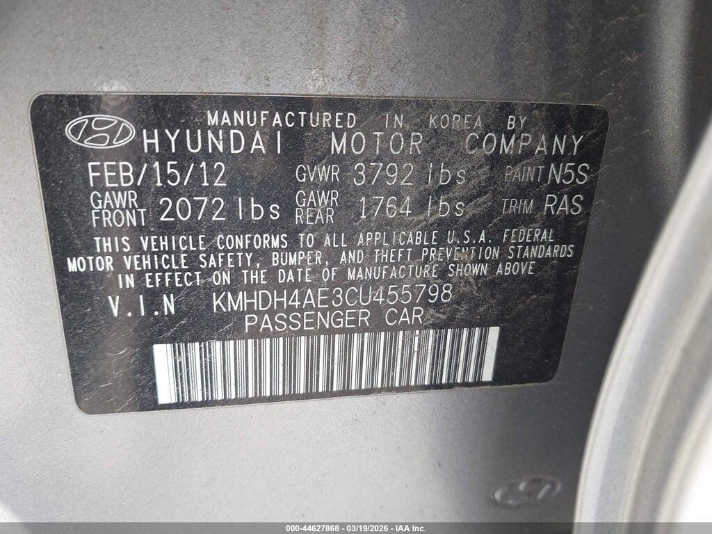 KMHDH4AE3CU455798 2012 HYUNDAI ELANTRA photo no. 9