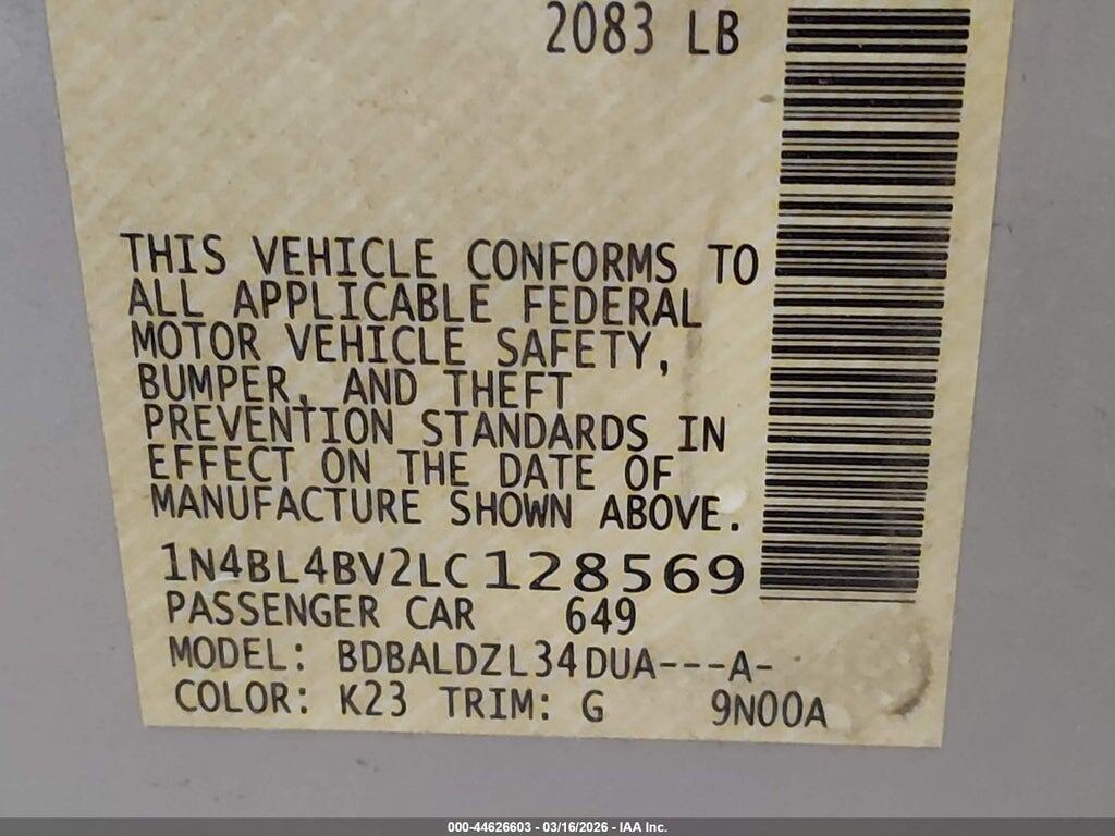 1N4BL4BV2LC128569 2020 NISSAN ALTIMA photo no. 9