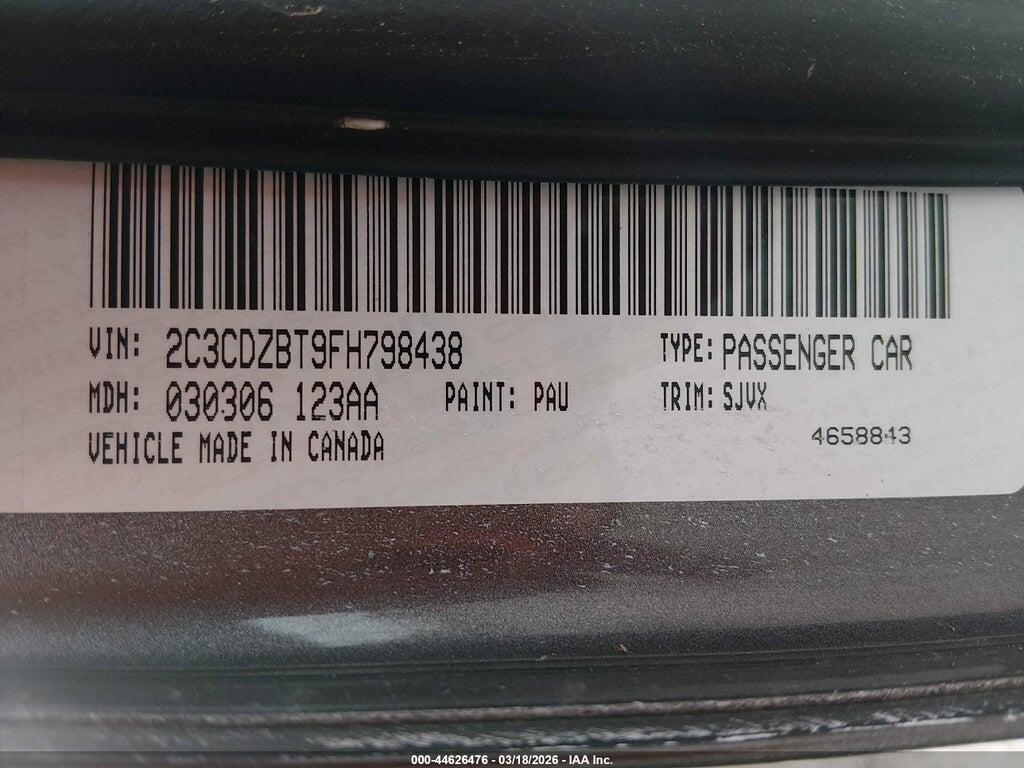 2C3CDZBT9FH798438 2015 DODGE CHALLENGER photo no. 9