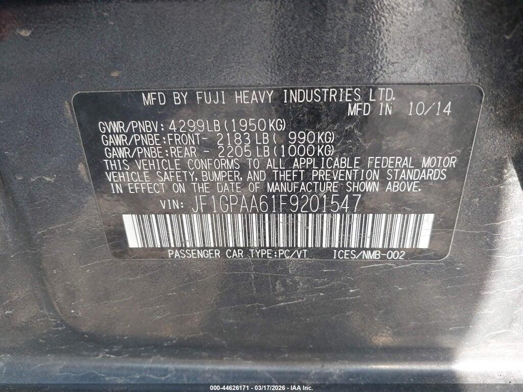 JF1GPAA61F9201547 2015 SUBARU IMPREZA photo no. 9