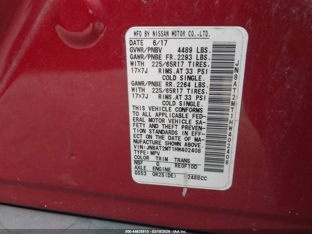 JN8AT2MT1HW402408 2017 NISSAN ROGUE photo no. 9