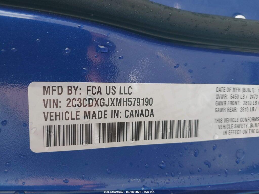2C3CDXGJXMH579190 2021 DODGE CHARGER photo no. 9
