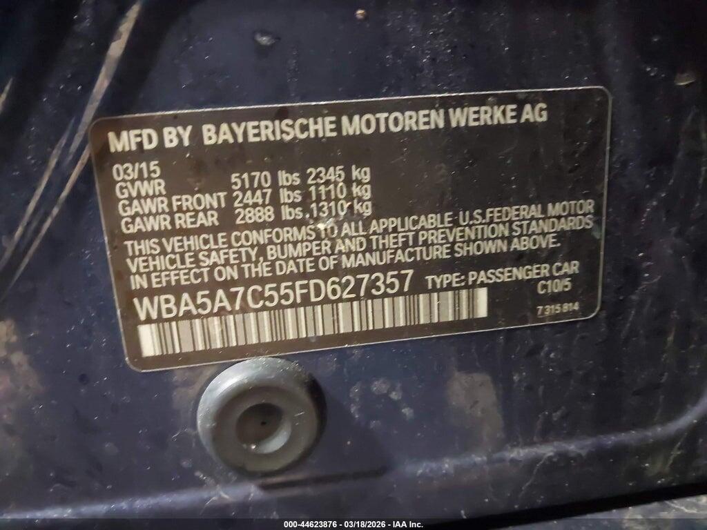 WBA5A7C55FD627357 2015 BMW 528I photo no. 9