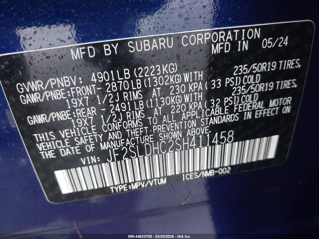 JF2SLDHC2SH411458 2025 SUBARU FORESTER photo no. 9