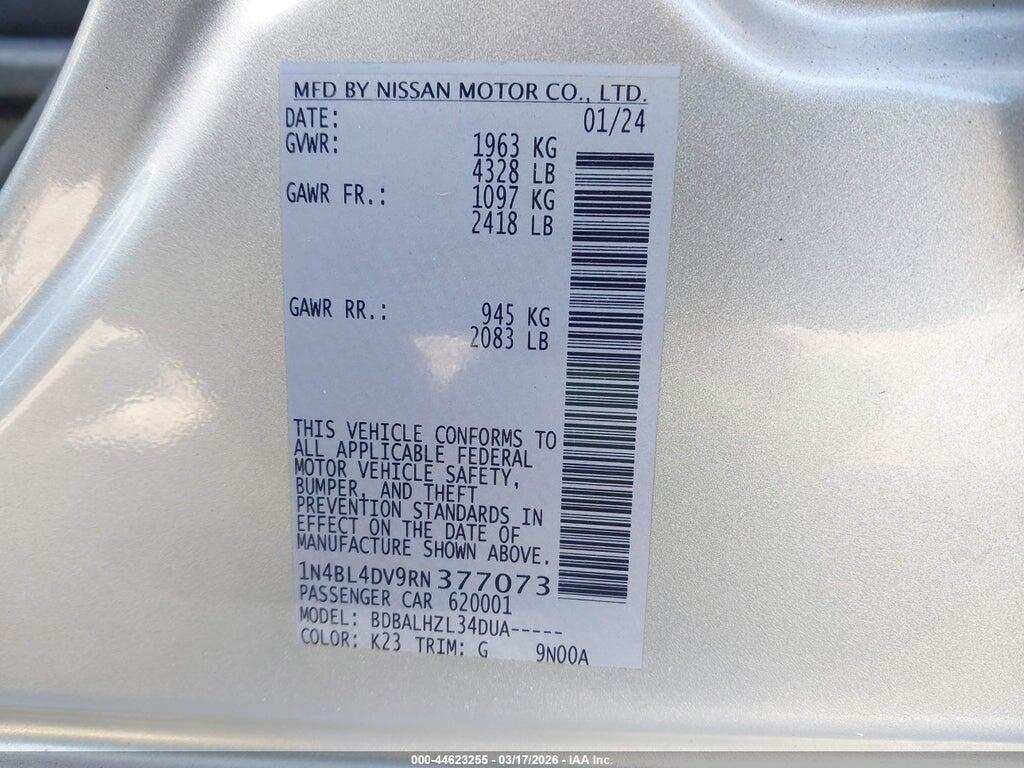 1N4BL4DV9RN377073 2024 NISSAN ALTIMA photo no. 9