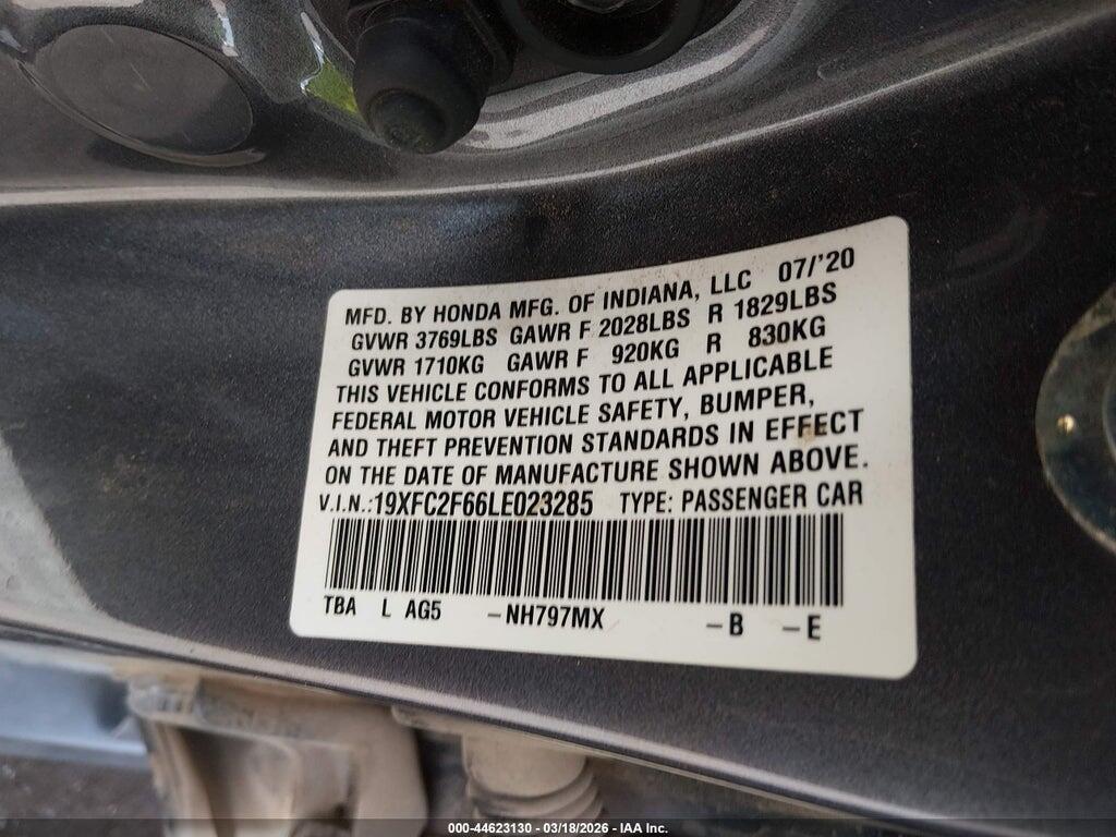 19XFC2F66LE023285 2020 HONDA CIVIC photo no. 9