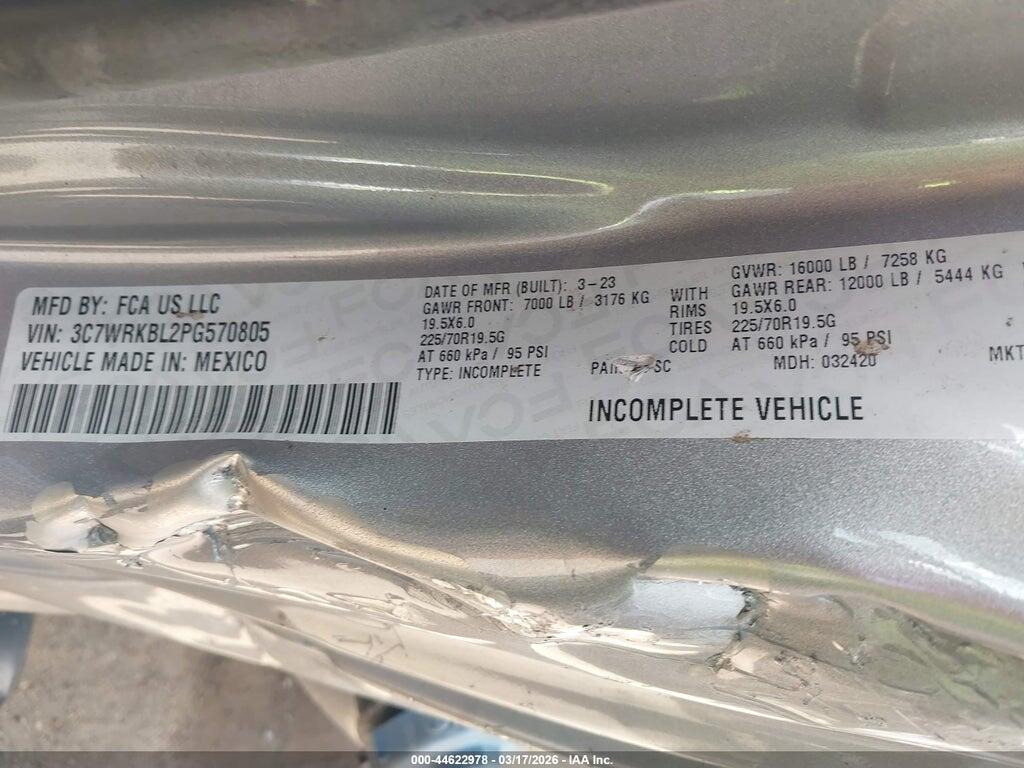 3C7WRKBL2PG570805 2023 RAM 4500 CHASSIS photo no. 9