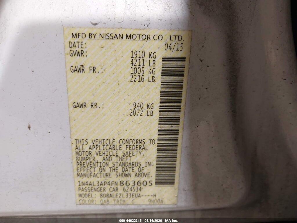 1N4AL3AP4FN863605 2015 NISSAN ALTIMA photo no. 9
