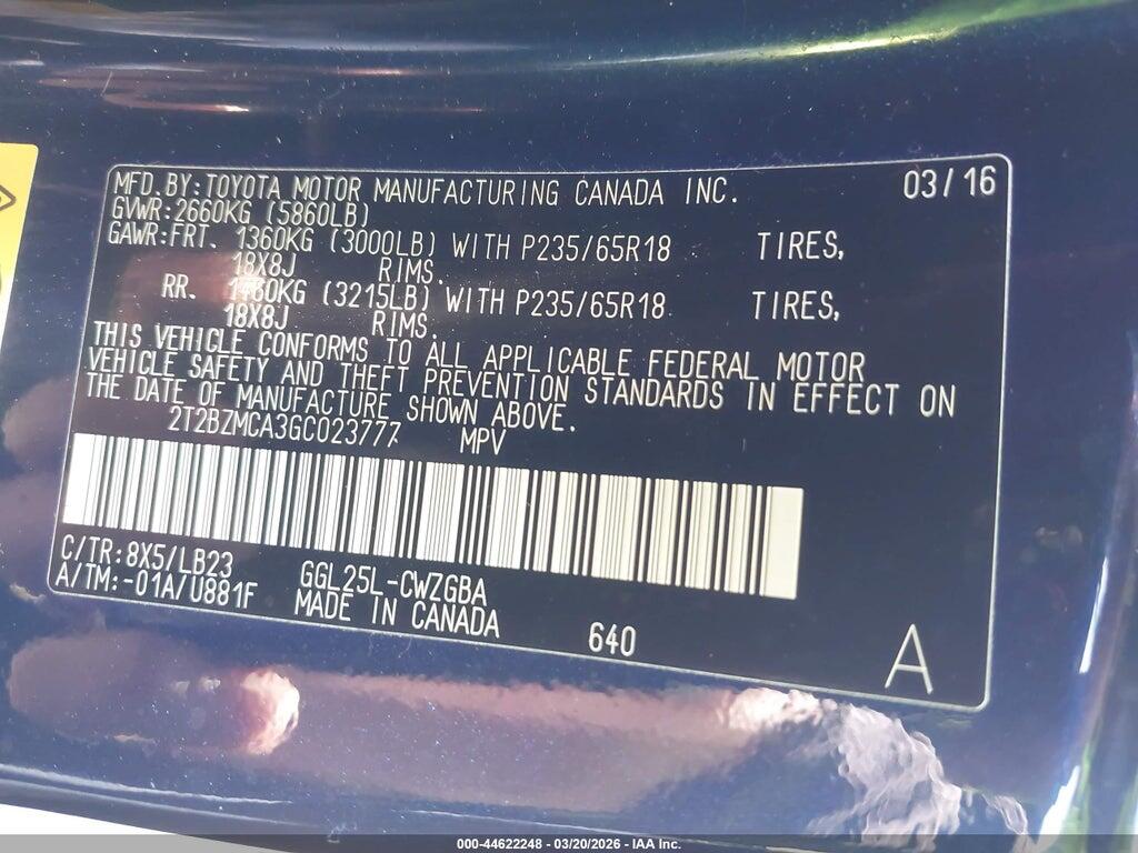 2T2BZMCA3GC023777 2016 LEXUS RX 350 photo no. 9