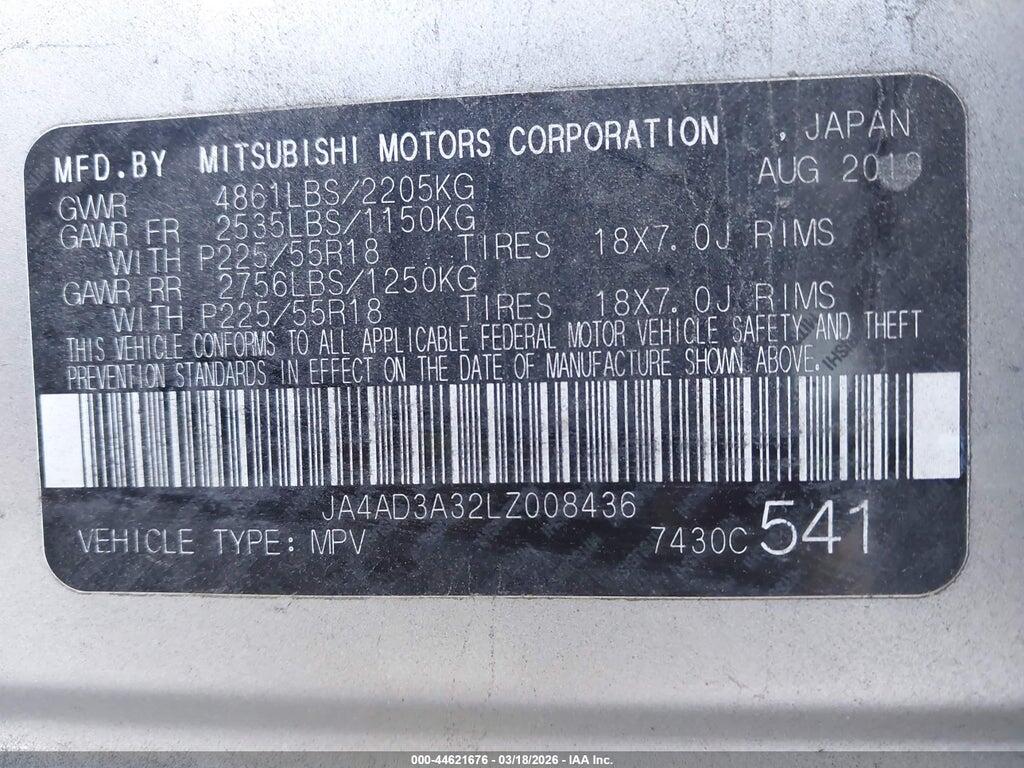 JA4AD3A32LZ008436 2020 MITSUBISHI OUTLANDER photo no. 9