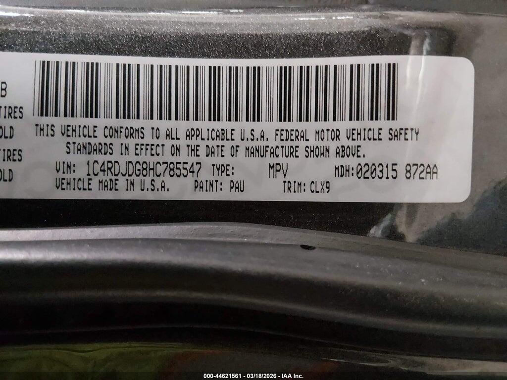 1C4RDJDG8HC785547 2017 DODGE DURANGO photo no. 9