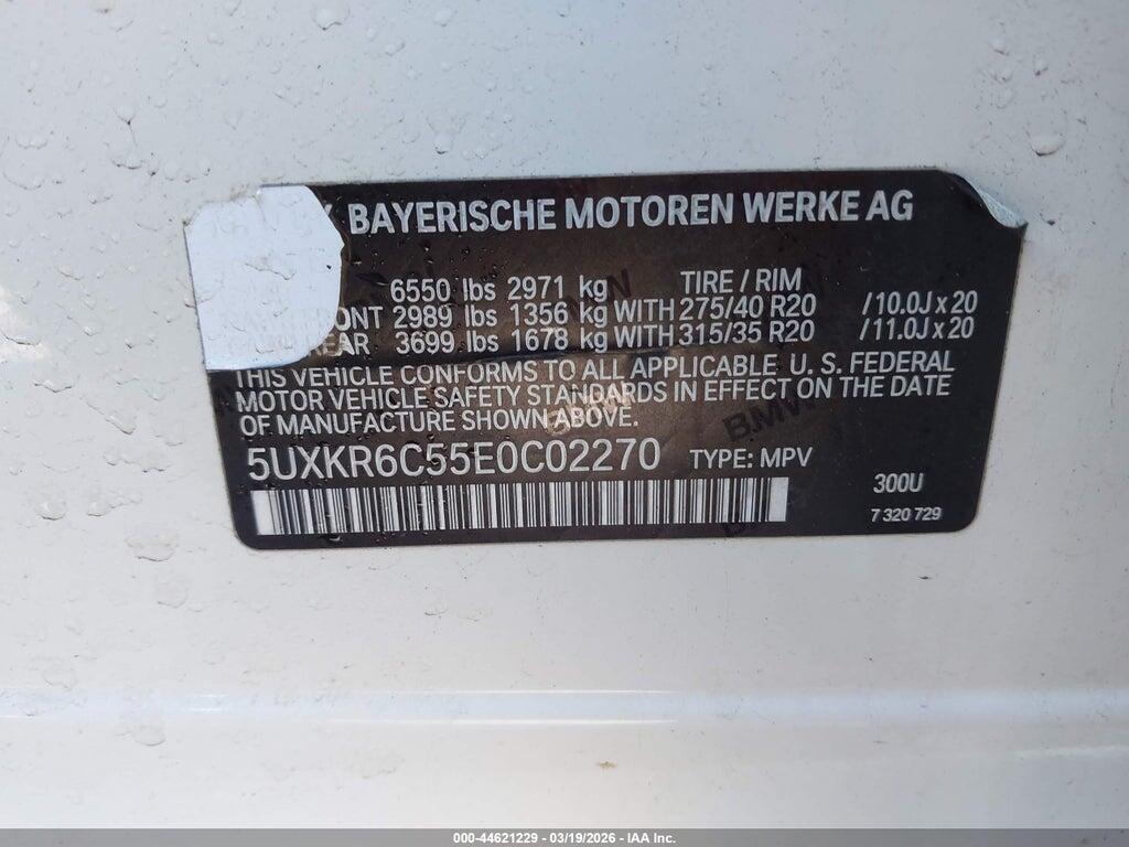 5UXKR6C55E0C02270 2014 BMW X5 photo no. 9