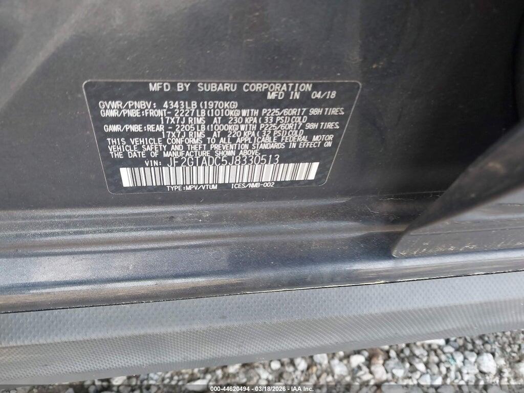 JF2GTADC5J8330513 2018 SUBARU CROSSTREK photo no. 9