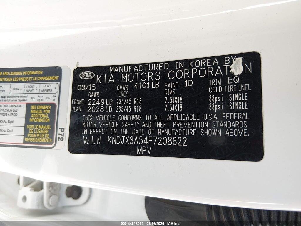 KNDJX3A54F7208622 2015 KIA SOUL photo no. 9