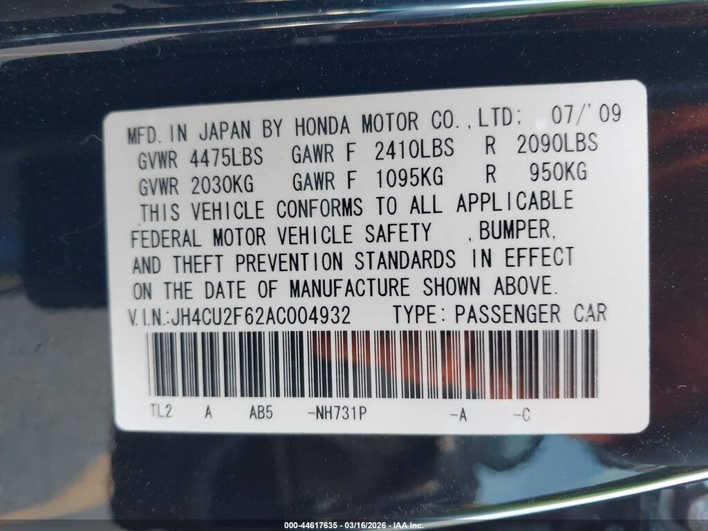 JH4CU2F62AC004932 2010 ACURA TSX photo no. 9