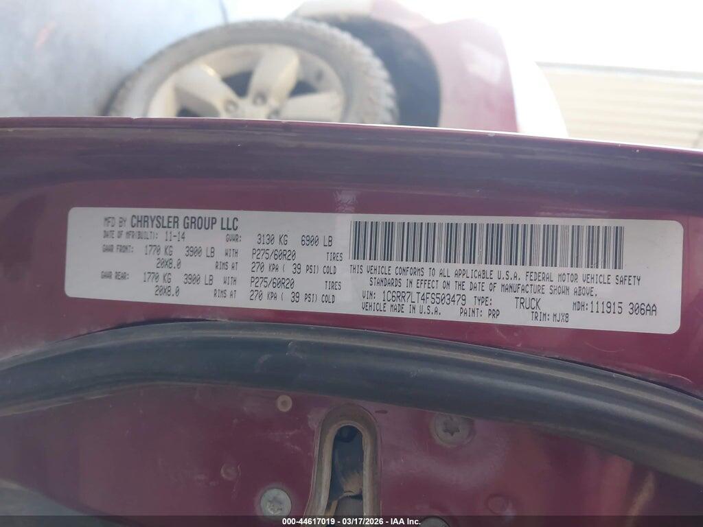 1C6RR7LT4FS503479 2015 RAM 1500 photo no. 9