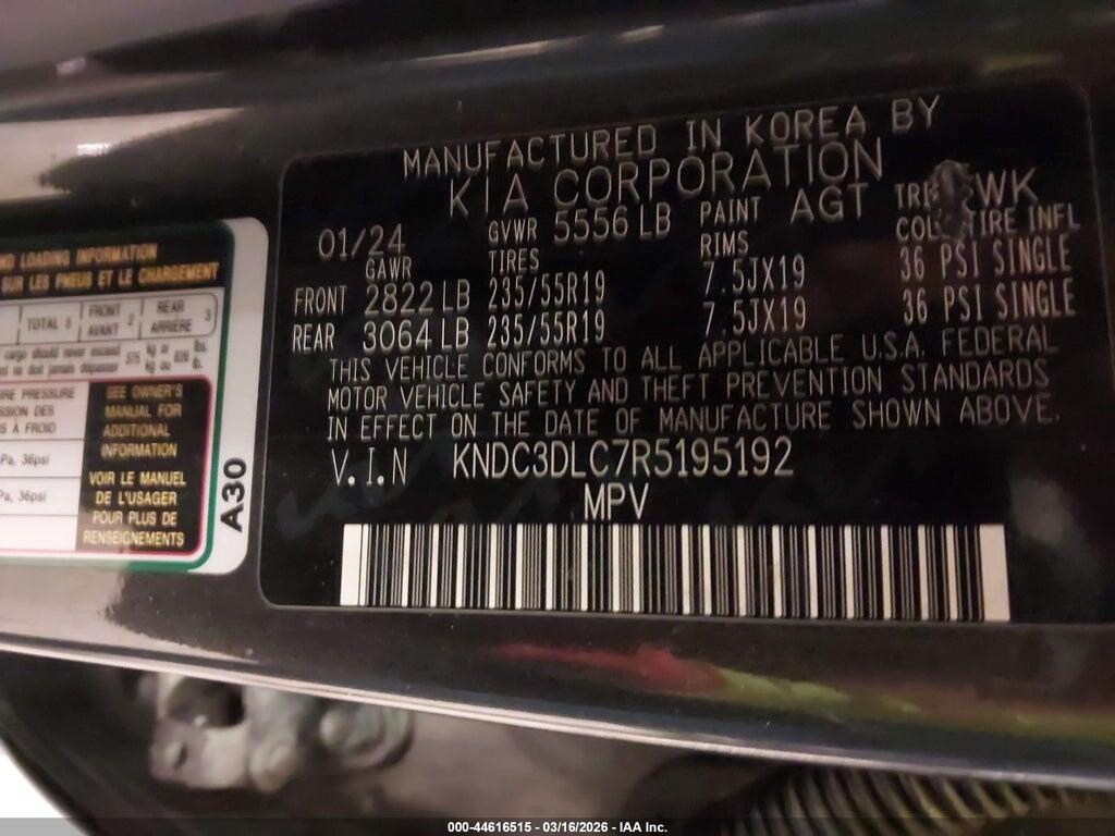 KNDC3DLC7R5195192 2024 KIA EV6 photo no. 9