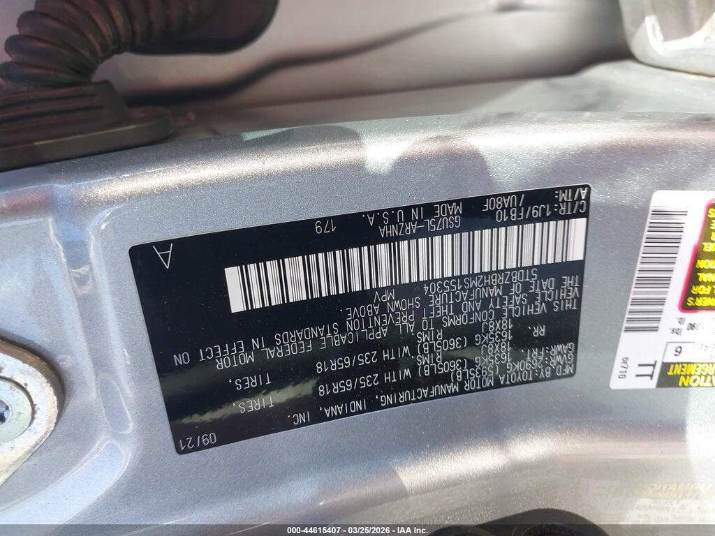 5TDBZRBH2MS155304 2021 TOYOTA HIGHLANDER photo no. 9
