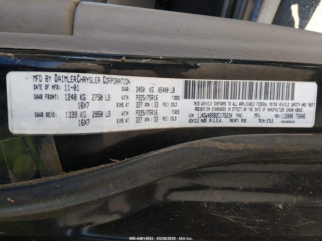 1J4GW48S82C175294 2002 JEEP GRAND CHEROKEE photo no. 9